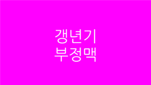 갱년기 부정맥