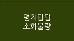 명치답답 소화불량