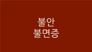불안 불면증