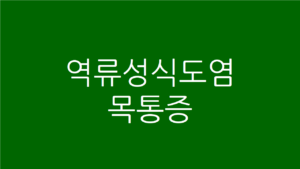 역류성식도염 목통증