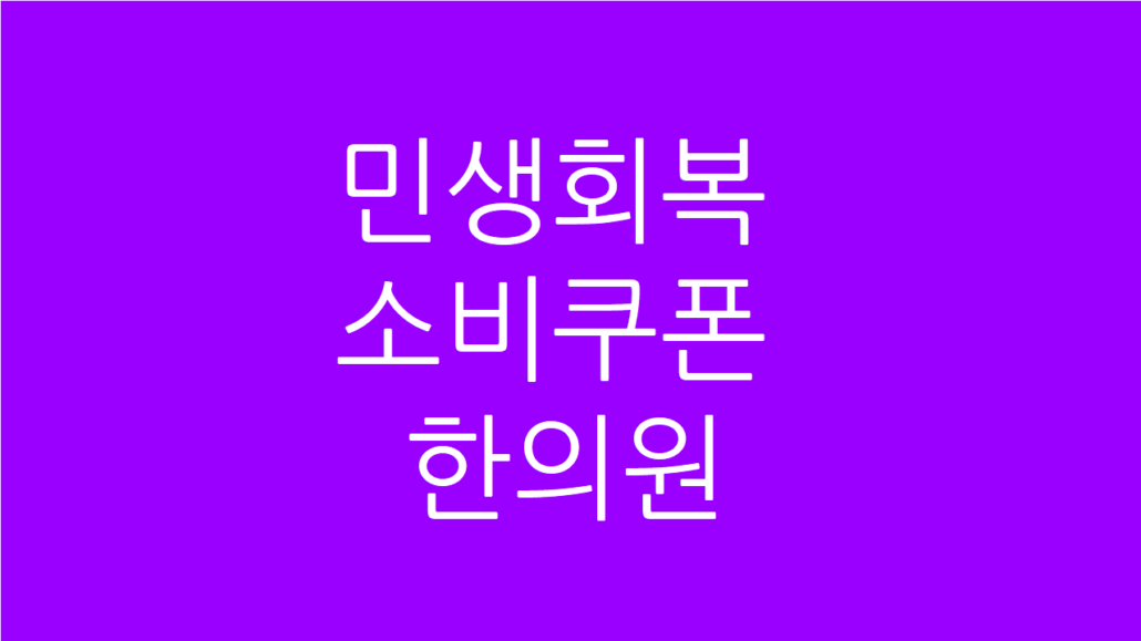 민생회복 소비쿠폰