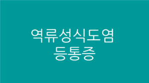 역류성식도염 등통증