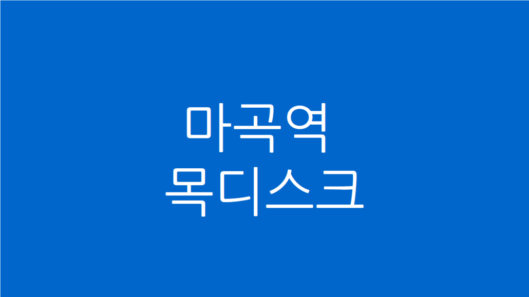 마곡역 목디스크