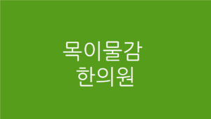 목이물감 한의원