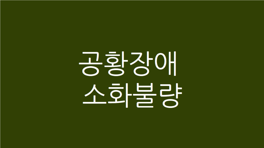 공황장애 소화불량