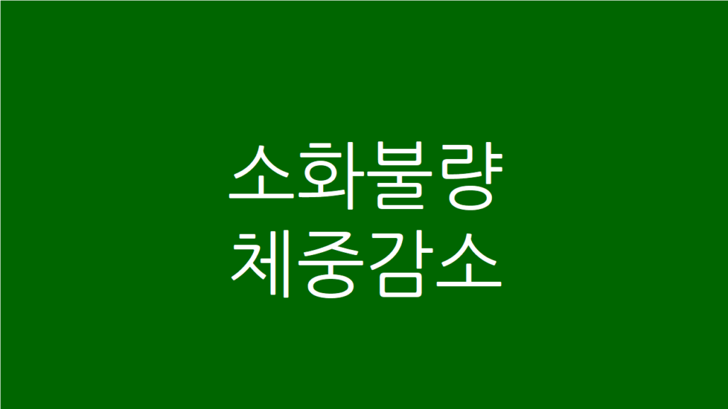 소화불량 체중감소