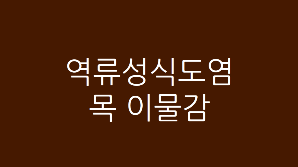 역류성식도염 목 이물감