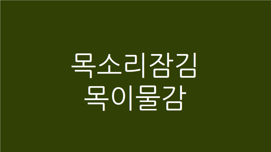 목소리 잠김 목 이물감