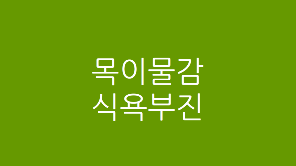 목이물감 식욕부진
